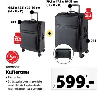 Lidl TOPMOVEⓇ Kuffertsæt tilbud