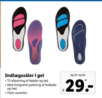 Lidl Indlægssåler i gel tilbud