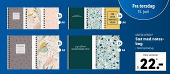 Lidl UNITED OFFICEⓇ Sæt med notes- bog tilbud