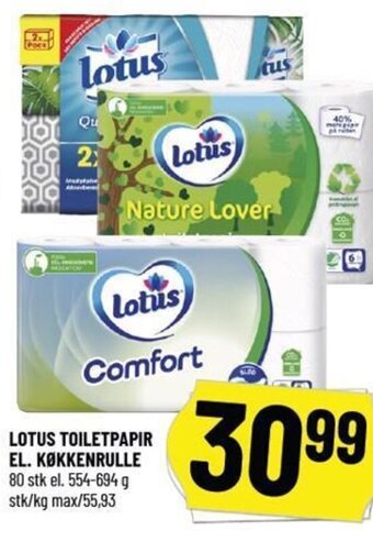 Løvbjerg LOTUS TOILETPAPIR EL. KØKKENRULLE tilbud