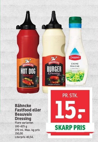 SPAR Bähncke Fastfood eller Beauvais Dressing tilbud