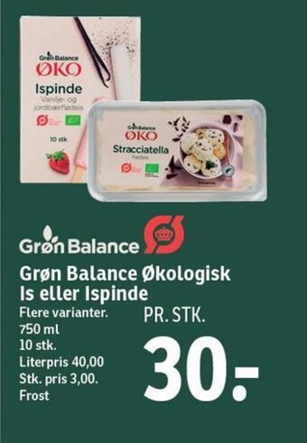 SPAR Grøn Balance Økologisk Is eller Ispinde tilbud