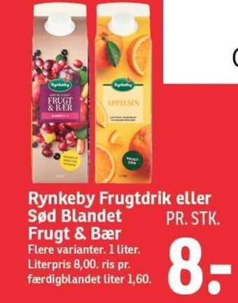 SPAR Rynkeby Frugtdrik eller Sød Blandet Frugt & Bær tilbud