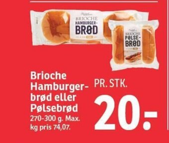 SPAR Brioche Hamburger brød eller Pølsebrød tilbud
