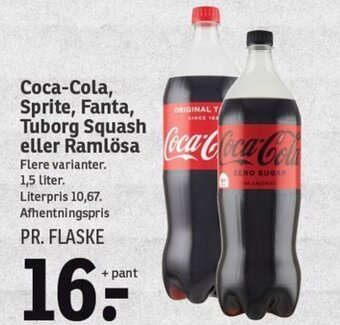SPAR Coca-Cola, Sprite, Fanta, Tuborg Squash eller Ramlösa tilbud