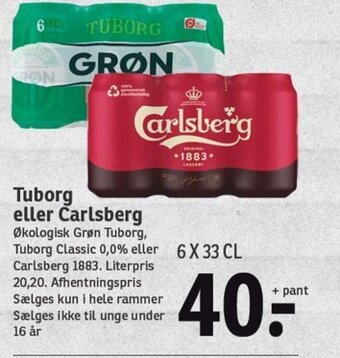 SPAR Tuborg eller Carlsberg tilbud