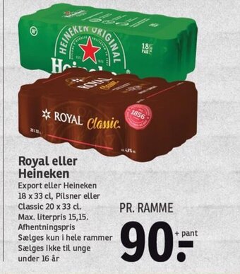 SPAR Royal eller Heineken tilbud