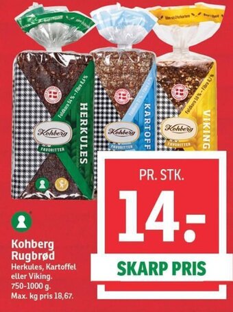 SPAR Kohberg Rugbrød tilbud