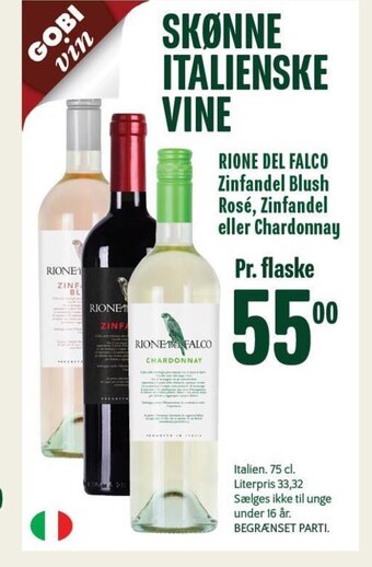 RIONE DEL FALCO Zinfandel Blush Rosé, Zinfandel eller Chardonnay