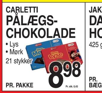 Pålægschokolade