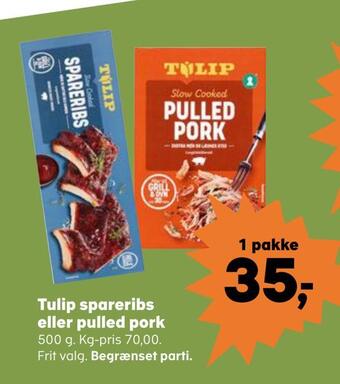 Kvickly Tulip spareribs eller pulled pork tilbud