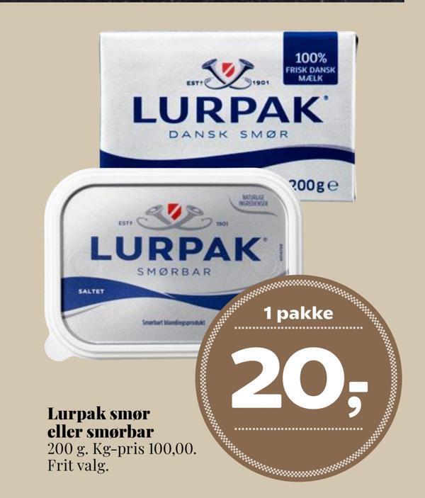 Dagli'Brugsen Lurpak smør eller smørbar tilbud