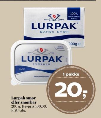 Dagli'Brugsen Lurpak smør eller smørbar tilbud