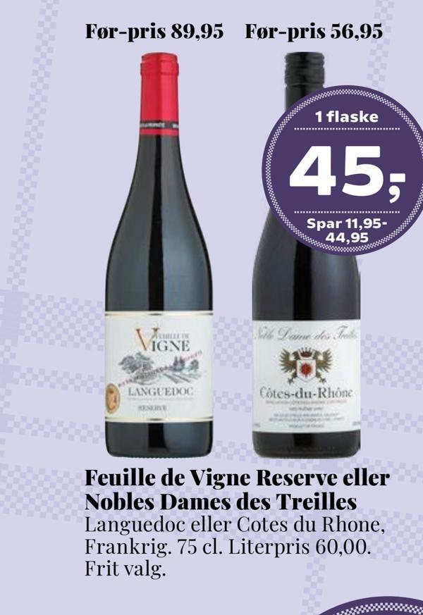 Dagli'Brugsen Feuille de vigne reserve eller nobles dames des treilles tilbud