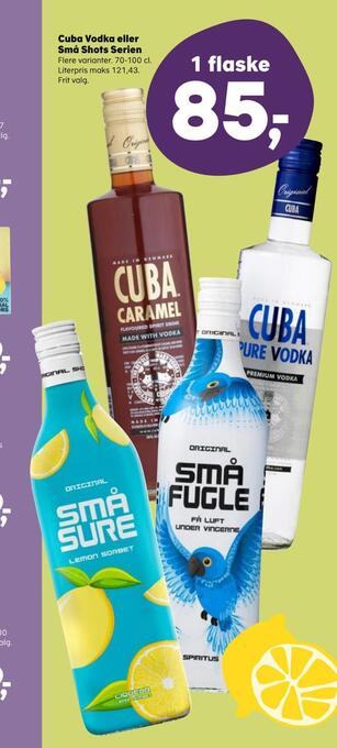 Kvickly Cuba vodka eller små shots serien tilbud