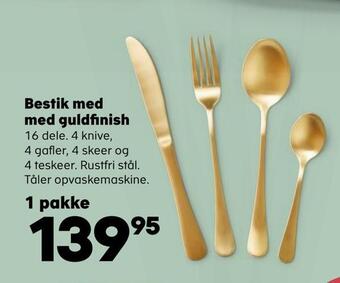 Kvickly Bestik med med guldfinish tilbud
