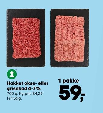 Hakket okse- eller grisekød 4-7%