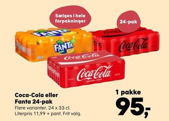 Kvickly Coca-cola eller fanta 24-pak tilbud