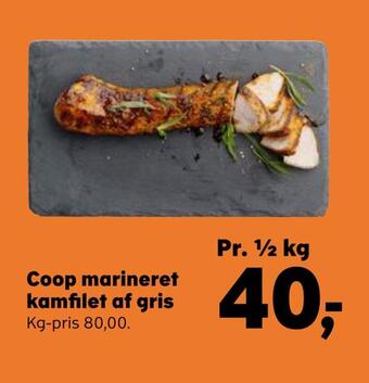 Kvickly Coop marineret kamfilet af gris tilbud