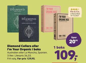 SuperBrugsen Diamond cellars eller i'm your organic i boks tilbud
