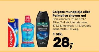 Kvickly Colgate mundpleje eller palmolive shower gel tilbud