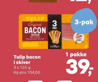 Kvickly Tulip bacon i skiver tilbud