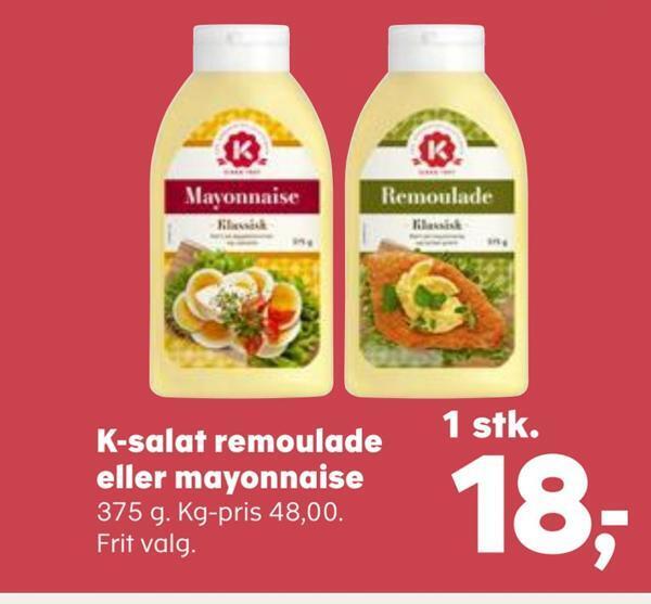 Kvickly K-salat remoulade eller mayonnaise tilbud