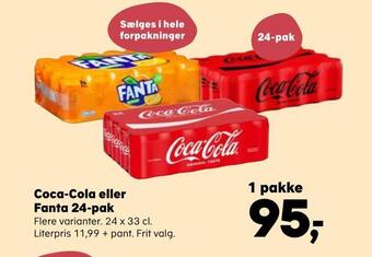 SuperBrugsen Coca-cola eller fanta 24-pak tilbud
