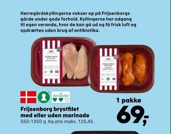 SuperBrugsen Frijsenborg brystfilet med eller uden marinade tilbud