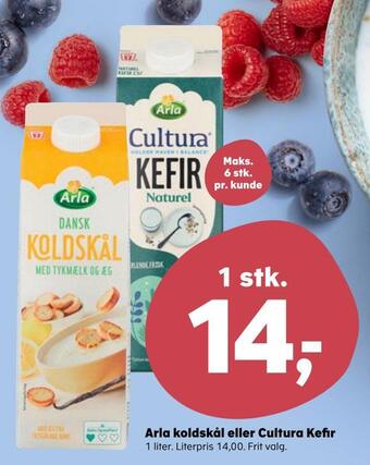 SuperBrugsen Arla koldskål eller cultura kefir tilbud