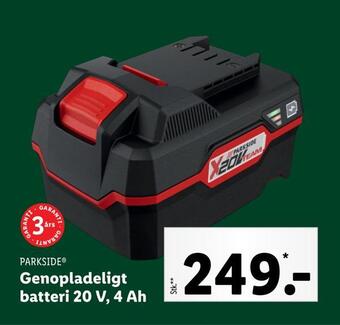 Genopladeligt batteri 20 v, 4 ah