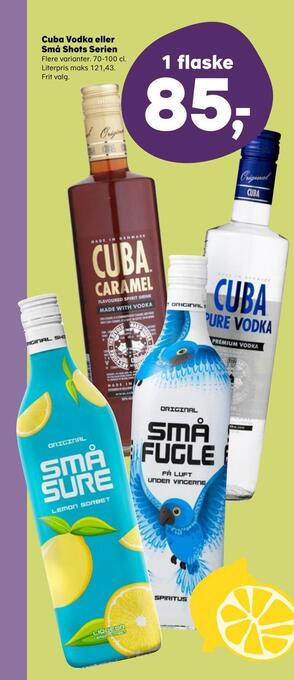 SuperBrugsen Cuba vodka eller små shots serien tilbud