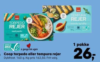 SuperBrugsen Coop torpedo eller tempura rejer tilbud