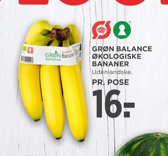 MENY Grøn balance økologiske bananer tilbud