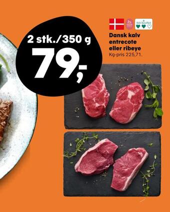 SuperBrugsen Dansk kalv entrecote eller ribeye tilbud