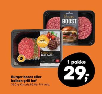 Burger boost eller balkan grill bøf