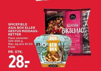 MENY Spicefield asia box eller gestus middagsretter tilbud