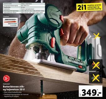 Lidl Batteridreven stik og bajonetsav 20 v tilbud