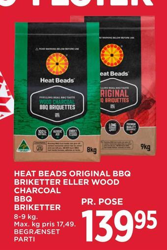 Heat beads original bbq briketter eller wood charcoal bbq briketter