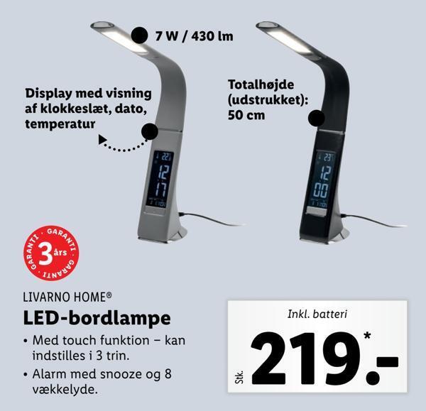 Lidl Led-bordlampe tilbud