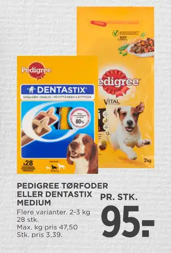 MENY Pedigree tør foder eller dentastix medium tilbud