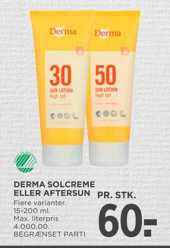 MENY Derma solcreme eller aftersun tilbud