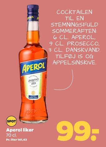 Netto Aperol likør tilbud