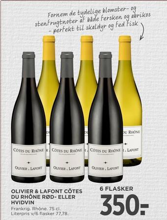 MENY Olivier & lafont côtes du rhône rød- eller hvidvin tilbud