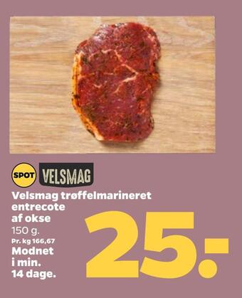 Netto Velsmag trøffelmarineret entrecote af okse tilbud