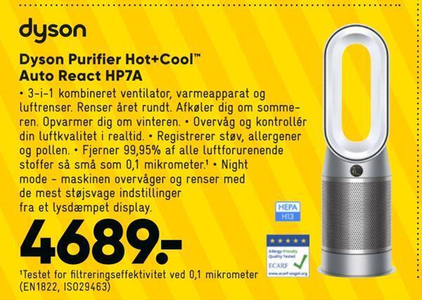 Dyson purifier hot+cool™ auto react hp7a tilbud hos Bilka