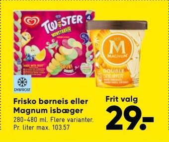 Bilka Frisko børneis eller magnum isbæger tilbud
