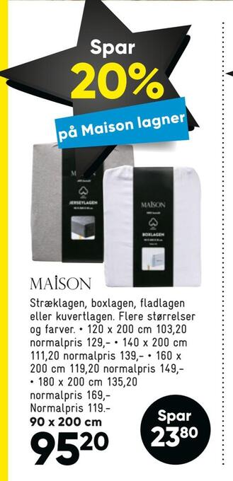 Bilka Spar 20 % på maison lagner tilbud