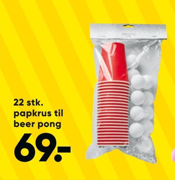 Bilka 22 stk. papkrus til beer pong tilbud