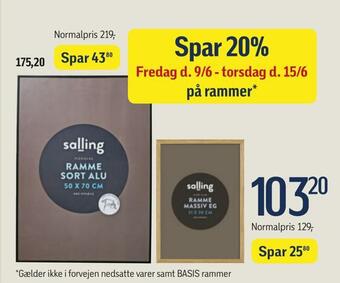 Føtex Spar 20% på rammer tilbud